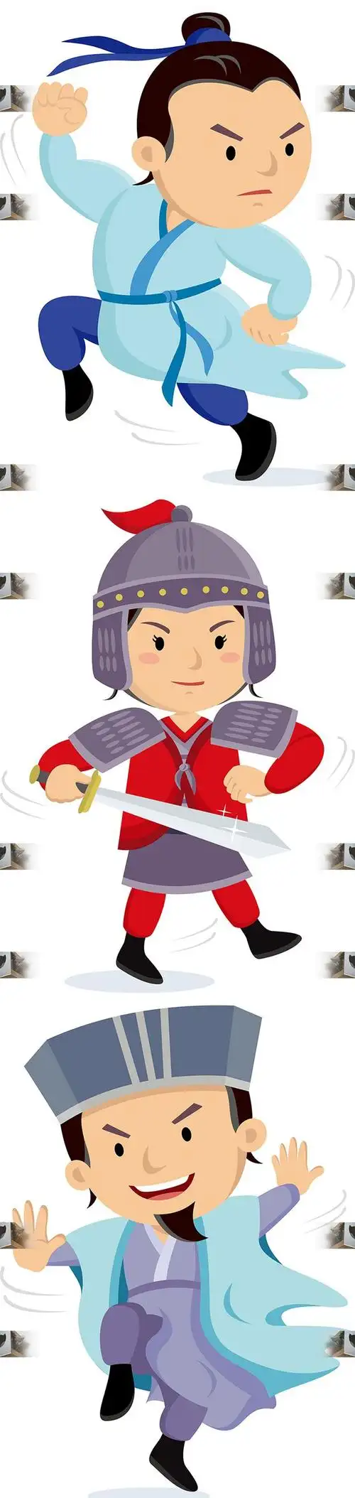 q版古代人舞-花瓣网|陪你做生活的设计师 | 手绘背景