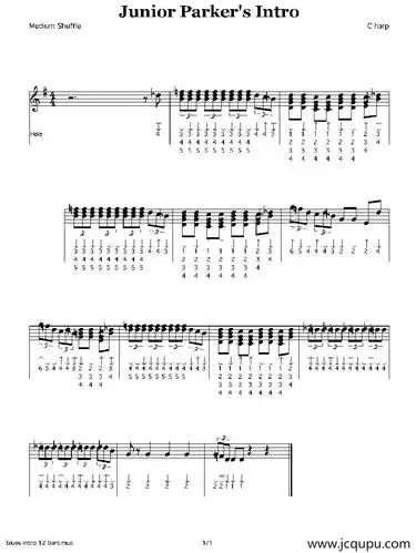 junior parkers intro(布鲁斯)简谱