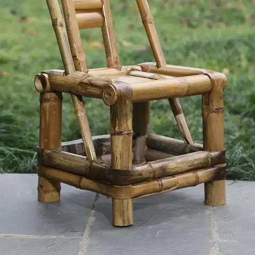 老式竹椅老式靠背家用喝茶休闲小孩均适合手工竹制品天然扎实本色中号