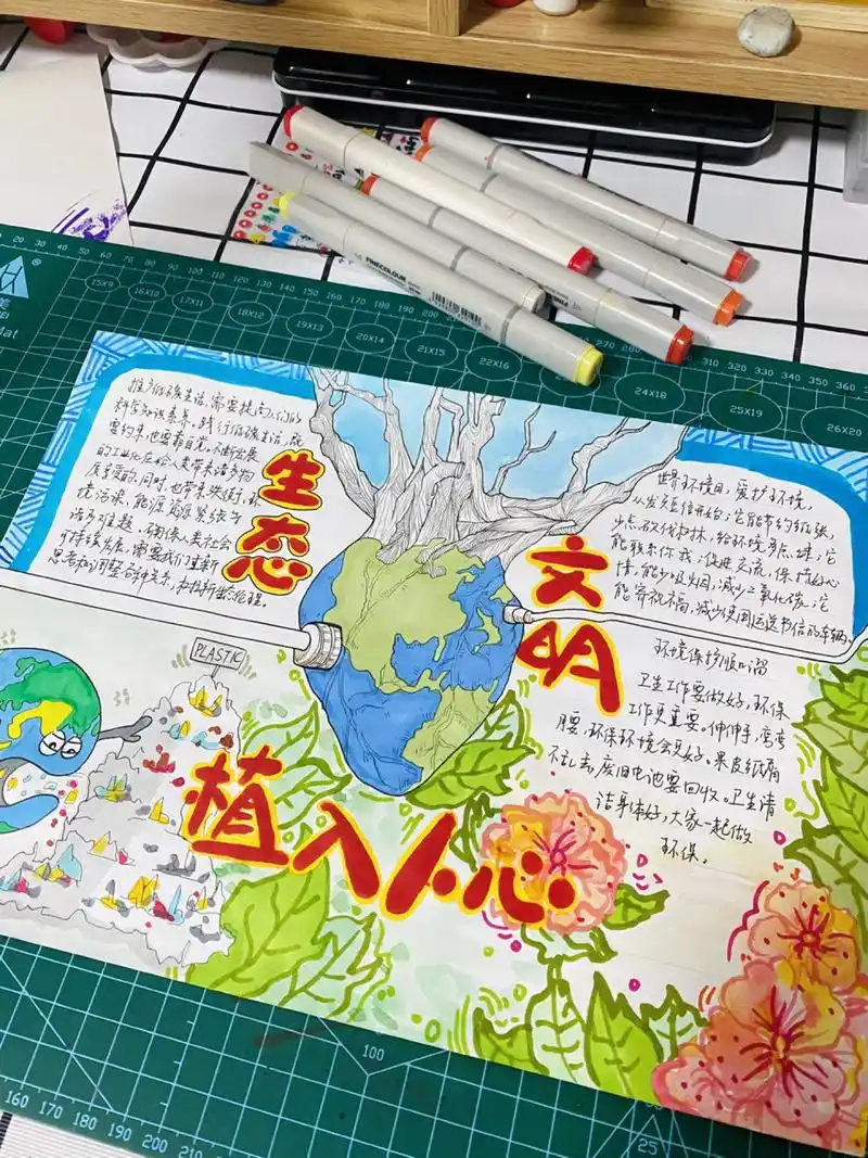 手抄报定制 主题画定制 主题:生态文明/环保/环境保护 	 大小:8k尺寸