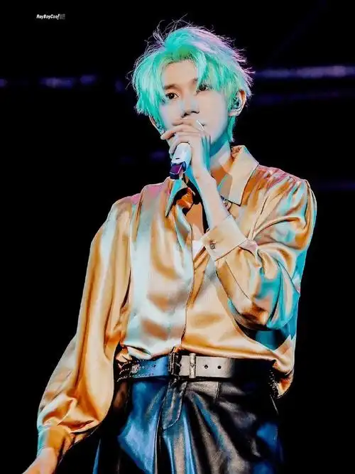 王源客厅狂欢巡演##王源染了绿发