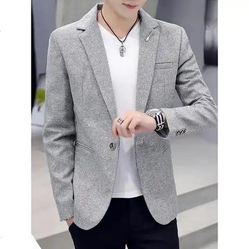小西装男韩版潮流上衣修身帅气春秋男士西服套装英伦休闲男装外套