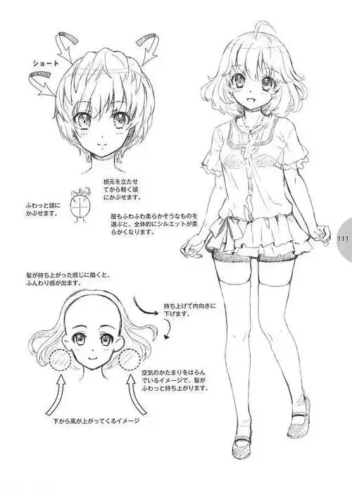 五颗星丶从ˇvˇ转采于2017-03-12 19:09:09女生动漫人物头发画法教程