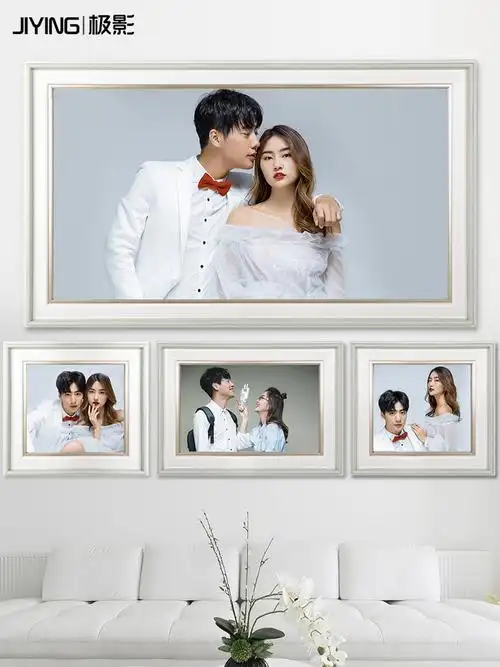 美式婚纱照定制相框挂墙36寸影楼结婚照全家福儿童宝宝照片组合装