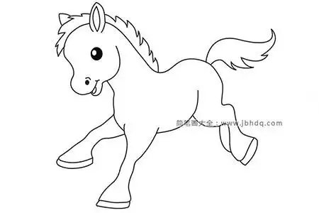 可爱的小马驹简笔画图片