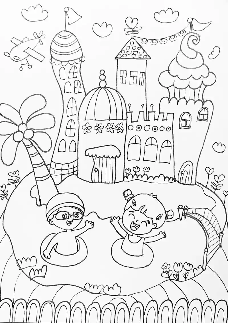 儿童画 |城堡主题画.魔法城堡长什么样子呢,一起来画画吧96 - 抖音