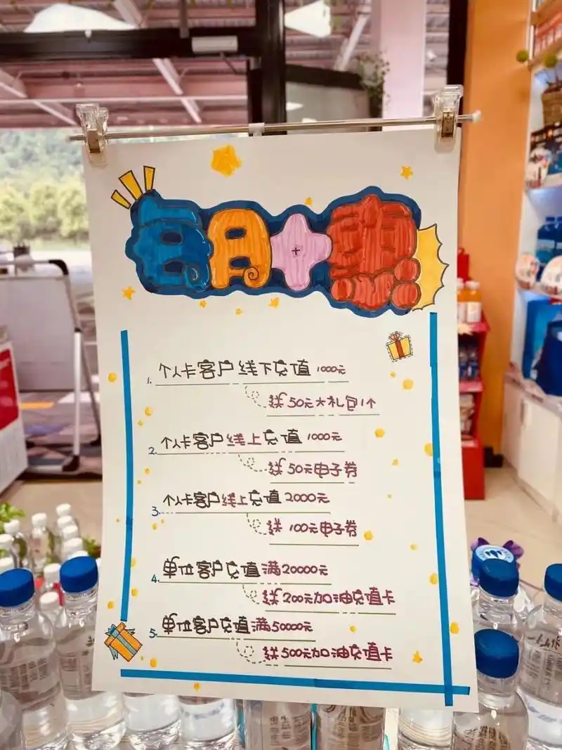 手绘pop海报 加油站