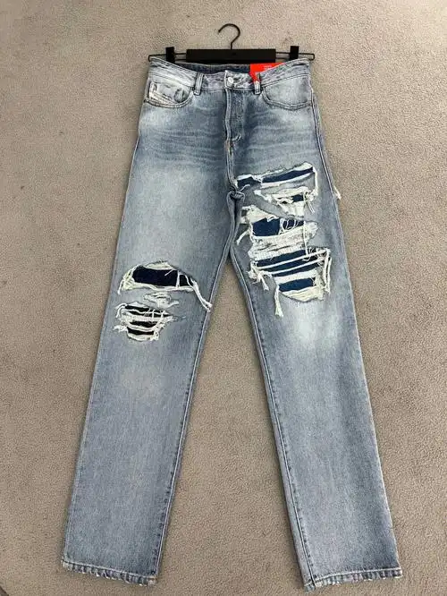 diesel补丁破洞牛仔裤