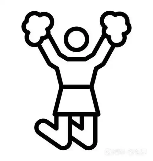 一个年轻女孩兴奋地捧着pompom表演啦啦队长插画-正版商用图片13d2hs-