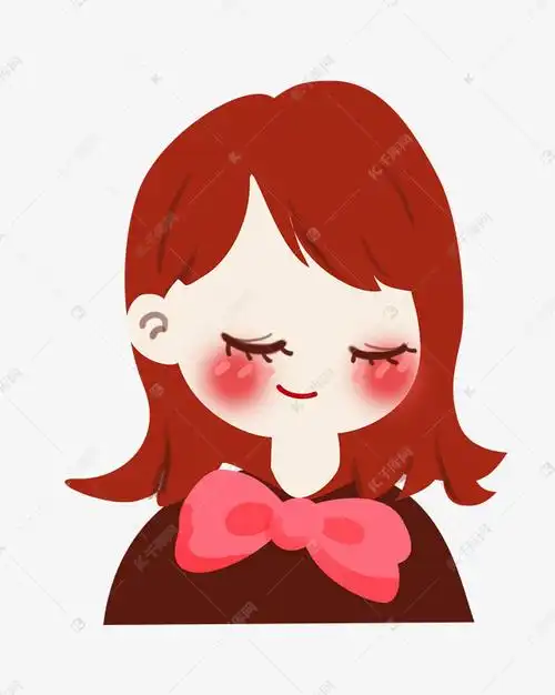 手绘卡通表情害羞女孩卖萌