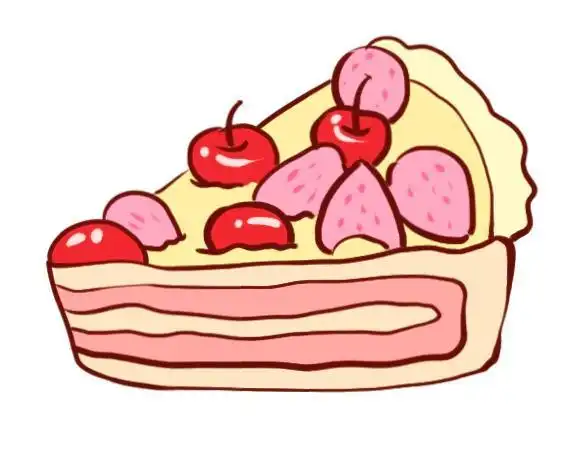 简笔画彩色甜点