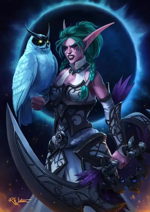 魔兽同人:暗夜精灵女祭司泰兰德 月夜战神形态