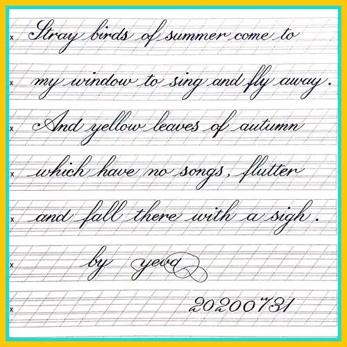 【周侗英文书法】圆体一期,毕业作品集