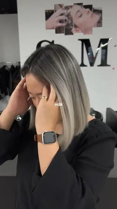 短款巴黎画染高光灰金色