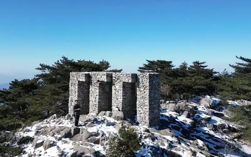 独享大别山最高峰白马尖,雪林徒步3小时