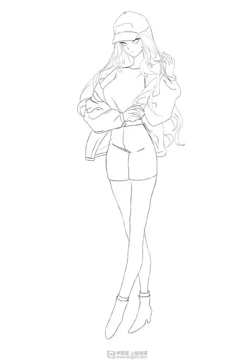 《构图练习之线稿完成—角色人物插画构图训练》by 玲yyds