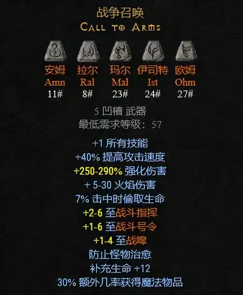 暗黑2常用符文之语一览暗黑2谜团符文之语属性介绍