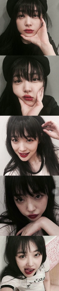 红唇崔雪莉 ins清纯自拍 女生头像,发型