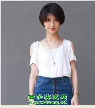 学生斜刘海短发造型图 轻松扮清纯_刘海发型_西子美发网