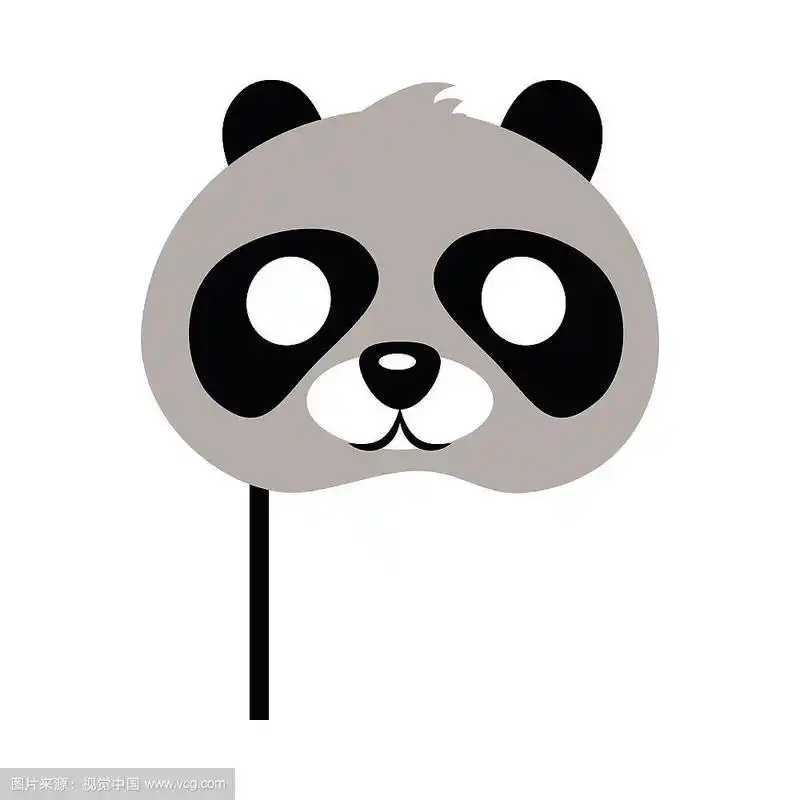 有黑眼圈的熊.熊猫动物嘉年华面具矢量插画在平面风格.