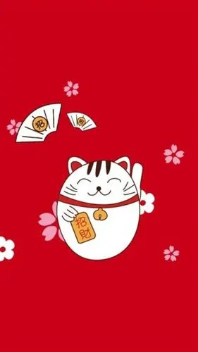 新年卡通可爱招财猫手机锁屏壁纸第7页_高清