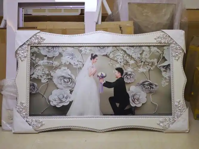 影楼高级实木相框欧式婚纱照相框36寸60寸相框皮雕挂墙烤瓷烤瓷框_双