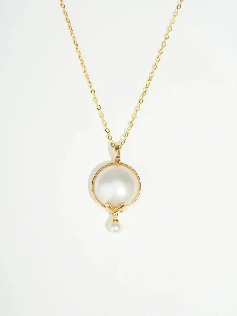 这个夏天9415超火的mabe马贝珍珠项链.半球形的马贝珍珠( - 抖音