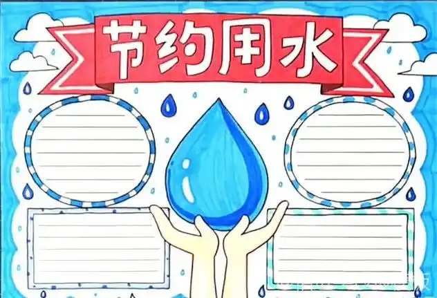 节约用水手抄报 #珍惜水资源手抄报 #节约用水儿童画 #感 - 抖音