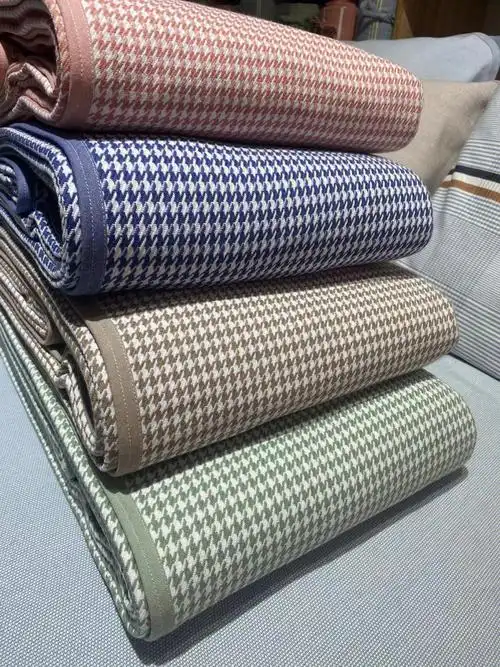 精梳棉老粗布凉席千鸟格太美了