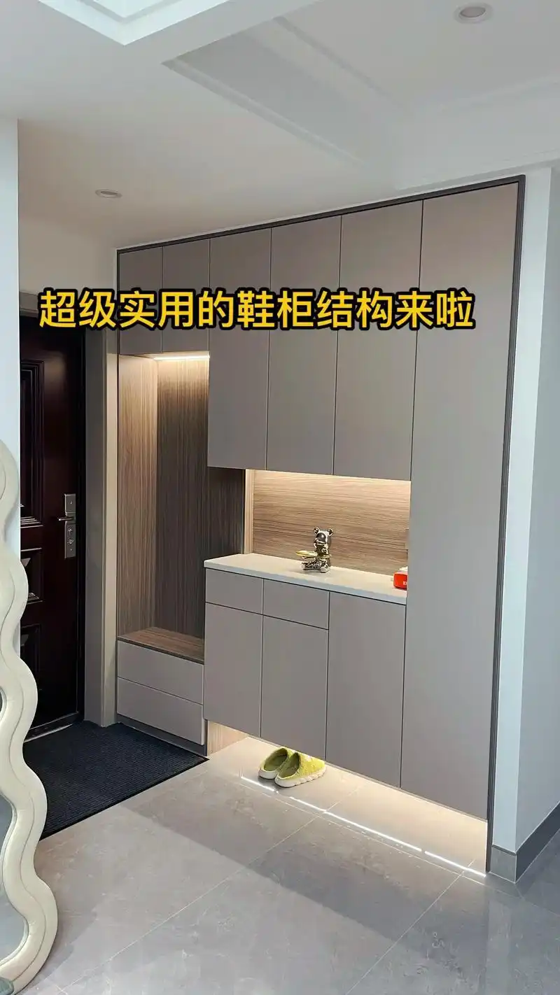 超级实用的鞋柜结构来啦 1.跟抖音学的做了换鞋凳.底下 - 抖音
