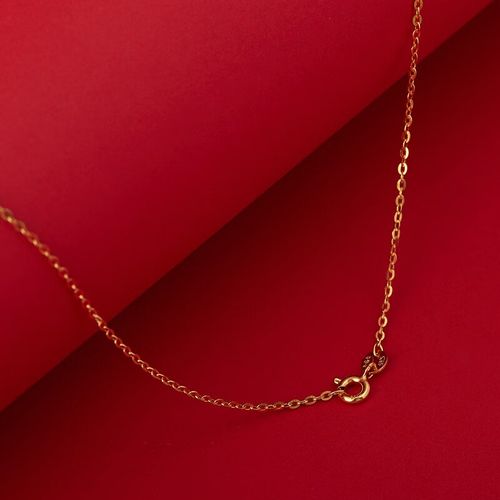 老庙 银饰银项链 简约时尚日常百搭女款0字链银链子 0字项链