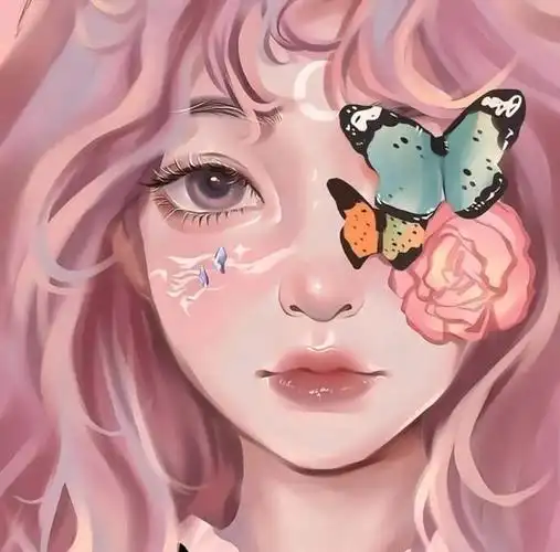 看到心情就变得很好高清可爱的头像女动漫油画质感图片女生头