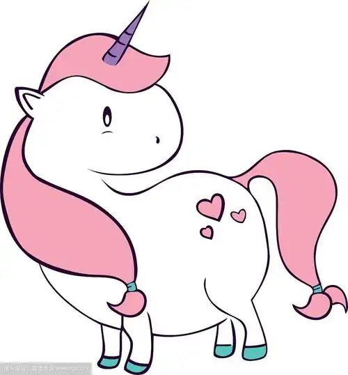 可爱的独角兽绘制图标