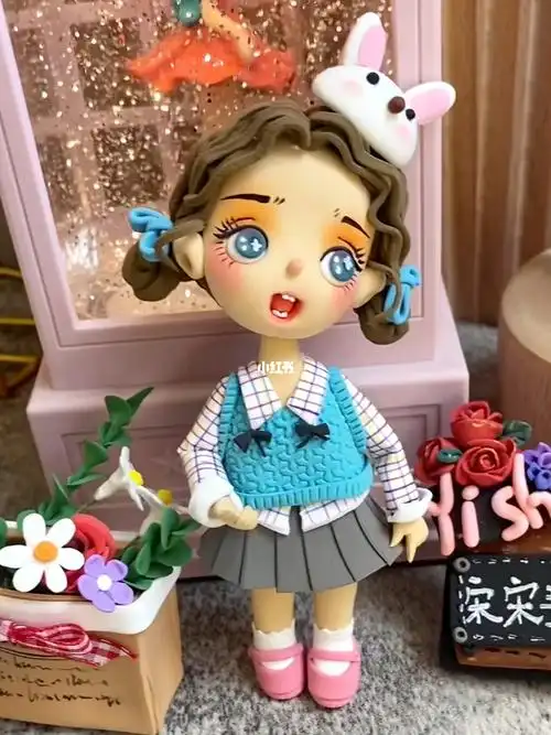 捏一个粘土可爱娃娃教程