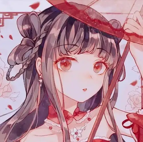 珍藏版绝美超仙红色系梦幻仙气动漫女生头像