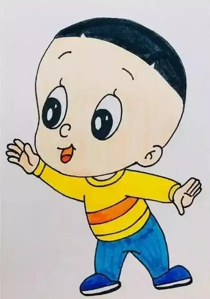 卡通人物大头儿子简笔画