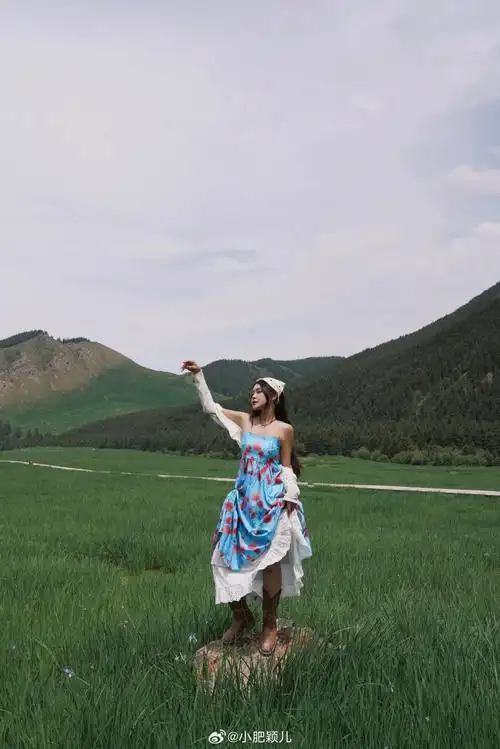 的女儿  在这里,马兰花大草原一望无际  青青草甸装扮着夏季的色彩