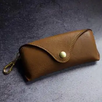 雷朋太阳镜眼镜盒手工牛皮雷朋rayban抗压墨镜盒防压眼镜盒飞行员太阳