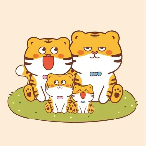 illustration胖虎萌虎可爱老虎虎可爱可爱插画虎虎插画手绘虎虎ipip虎
