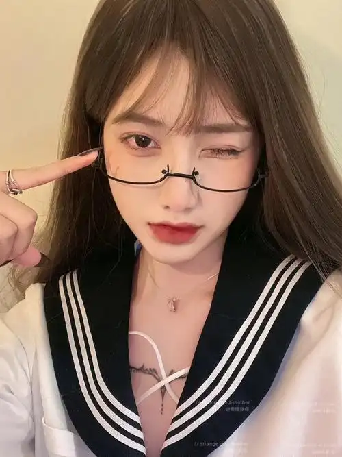 网红下半框眼镜女装饰镜架无镜片眼睛御姐纯欲直播主播秘书眼镜框 银