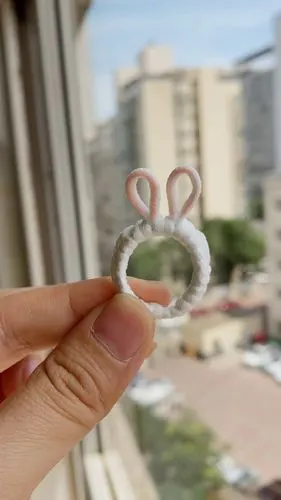 手工制作#用旧口罩做萌萌哒兔兔戒指!-度小视