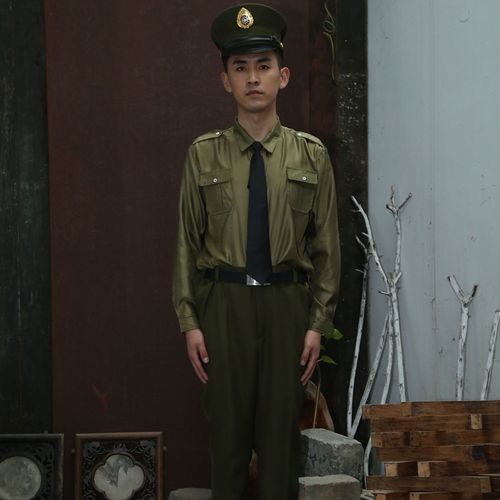 新款国民党军装衬衫军官服美式将军衬衣校官影视舞台演出服摄影