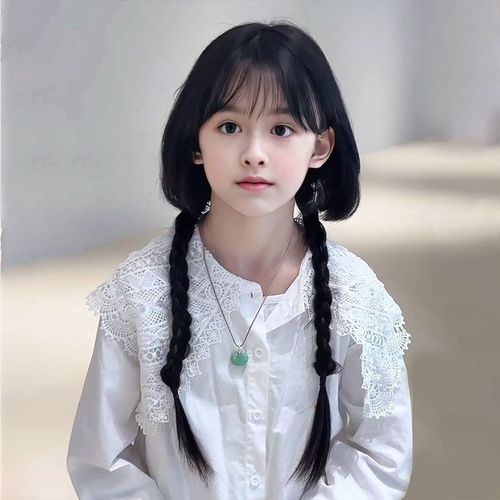 格格同款水母头假头发儿童公主切女孩长发空气刘海可爱甜美全头套