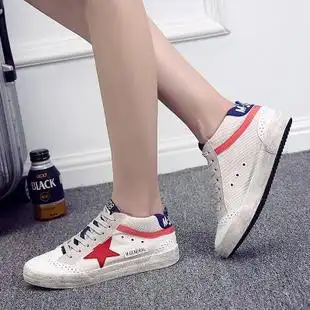 刘诗诗同款韩版小脏鞋做旧帆布鞋女小白鞋平底系带板鞋运动休闲鞋