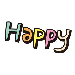 卡通快乐英文艺术字体