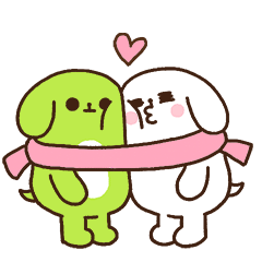 狗狗gif绑在一起gif亲吻gif爱心gif可爱gif么么哒gif