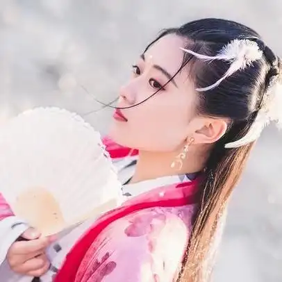 美丽女生真人头像古风扇子遮脸 女生头像图片大全 -【爱个性】