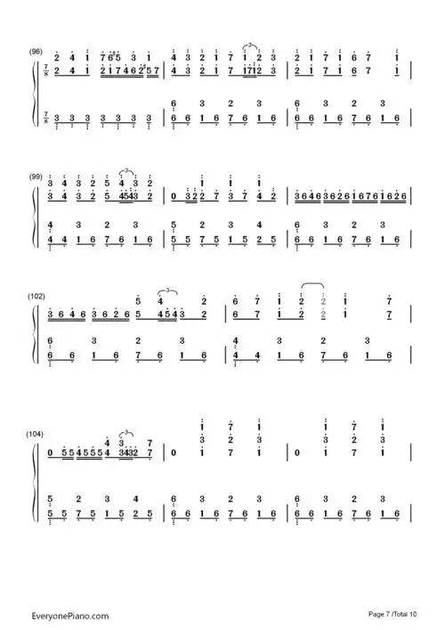 亡灵钢琴-长腿叔叔双手简谱预览7