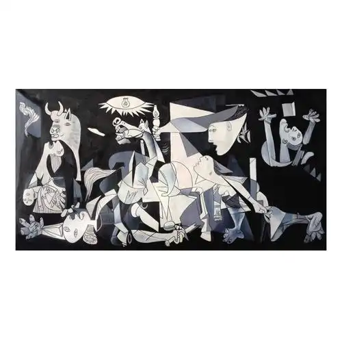 78九 临摹毕加索作品《格尔尼卡》立体画客厅沙发背景抽象人物画