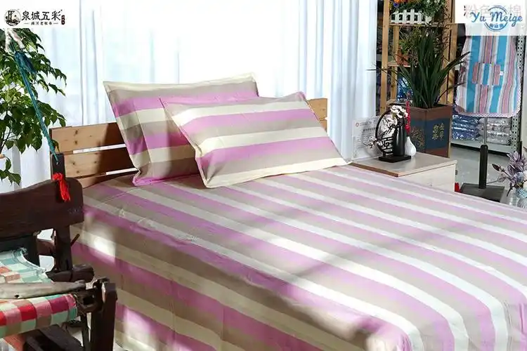 新款手工拼接款商河老粗布加厚床单1.5床1.